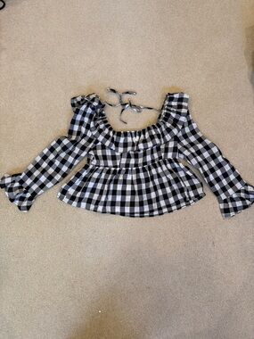 Black & White Gingham Top